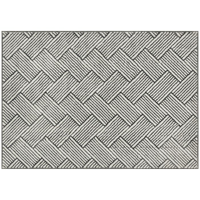 Tapis salon - HOMCOM - 200 x 140 cm - poils courts lavable en machine hypoallergénique pour salon chambre à coucher bureau gris