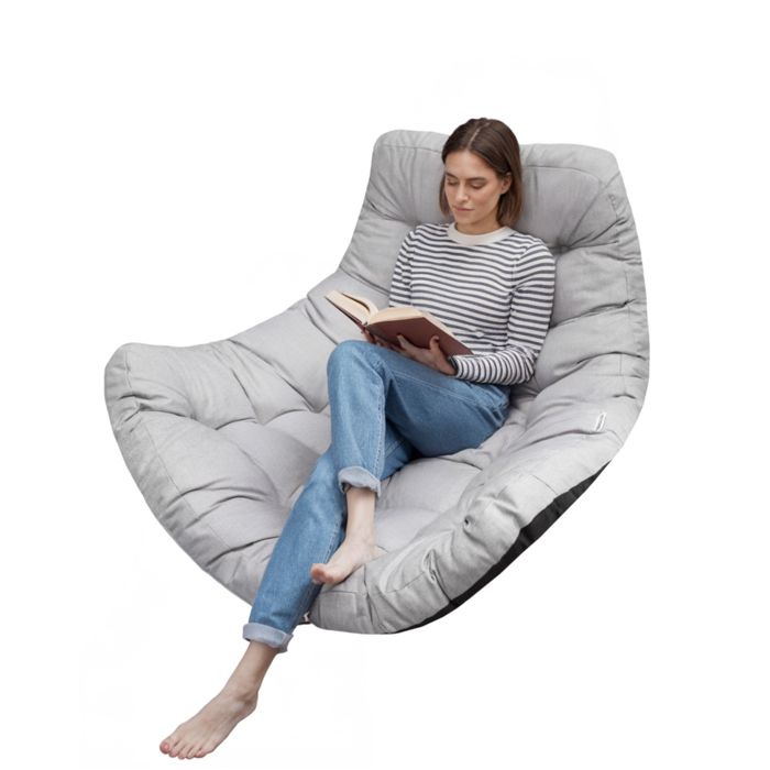 Coussin gris clair pour fauteuil suspendu imperméable – cocon balancelle de jardin 120x100