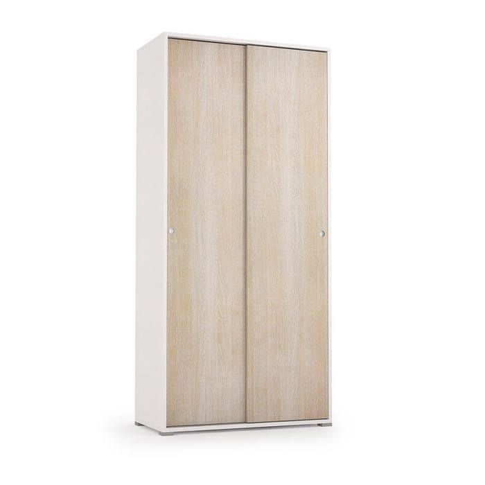 ARMOIRE MULTIFONCTIONNELLE AVEC 4 ÉTAGÈRES RÉGLABLES ET DOUBLE PORTE COULISSANTE