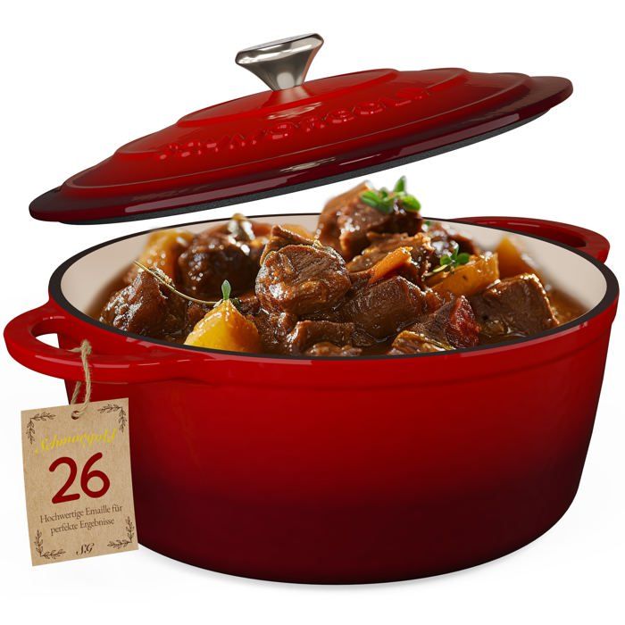 Cocotte In Ghisa Crealys Ovale 9L - Smaltata Interno Bianco, Per Tutti I Fuochi - Foto 4