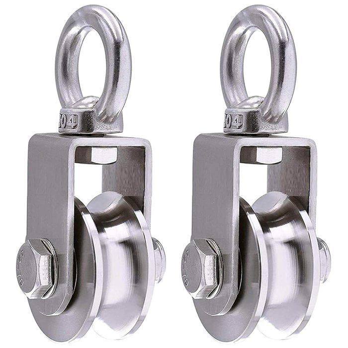 Paire De Poulies Câble De Poulie De Bloc Corde Synthétique Laisses De Roue De Défilement Roue De