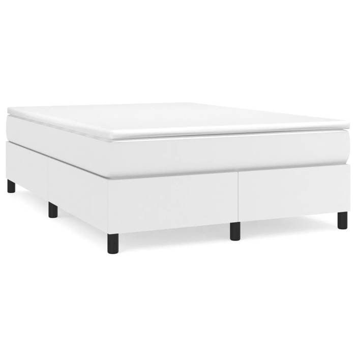 SALE 2026Cadre de lit Adulte et jeunes - Structure pour lit 2 personnes - à ressorts blanc 140x190cm similicuir -