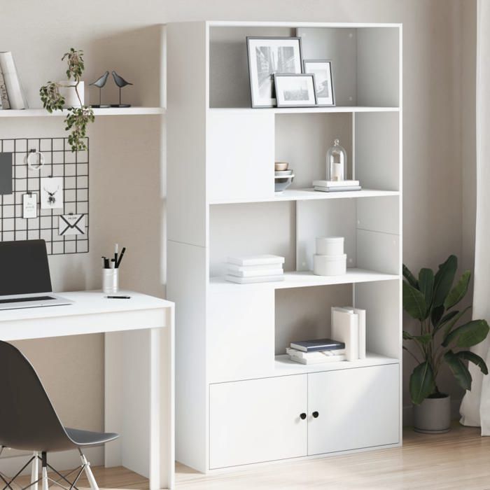 NEW 2026 Bibliothèque 1 pc cabinet de livres pour salon blanc 100x36x189 cm bois dingénierie L776