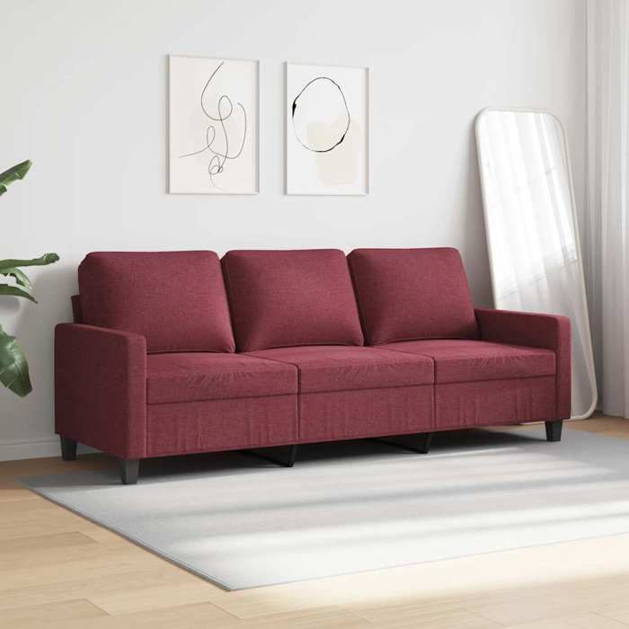 Rouge SOFA - PHSH - Canapé avec 3 places - contemporain - Rouge bordeaux 180 cm tissu - C1567