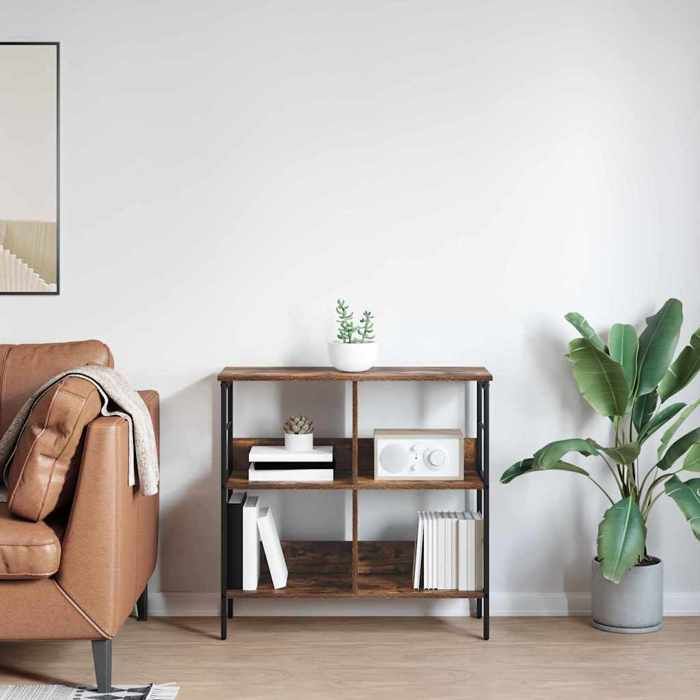 (NEW 2026)Bibliothèque - CLOUD - Cabinet/Placard/Étagère pour livres - Chêne fumé 82x32x79 cm - Bois dingénierie 6180251