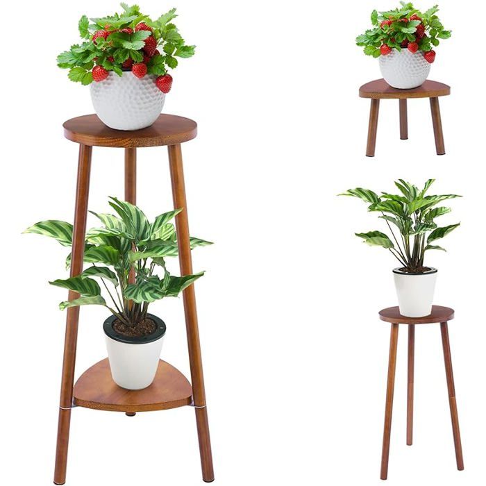 Support de fleurs en bois Yedcxup modulable en 2 niveaux étagère à plantes banc de fleurs JARDINIERE