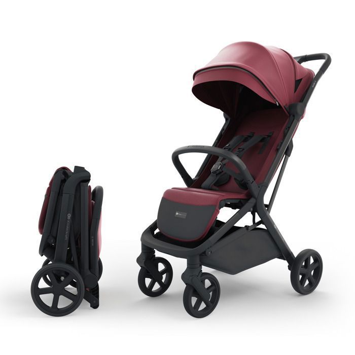 Poussette Kinderkraft NUBI 3 pliage automatique roues EVA siege respirant dossier inclinable capote UPF50+ bourgogne