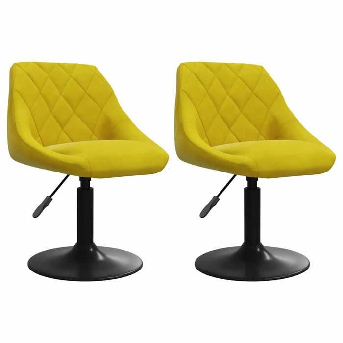 Chaise Pivotante - Jaune - Moderne Chaises à manger pivotantes - [2 pièces] - jaune moutarde velours N938851