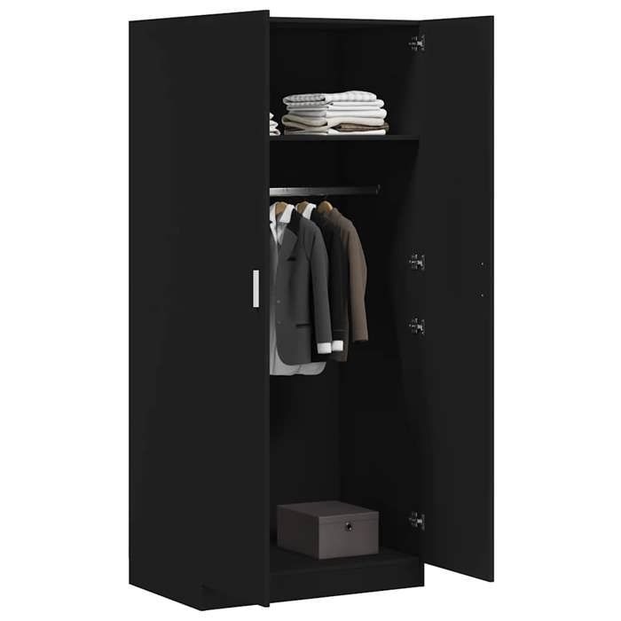 Décoratif - Garde-robe -(1 PCS）- Vidaxl - Armoire penderie Pour chambre Noir 80x52x180 cm - bois d’ingénierie458362