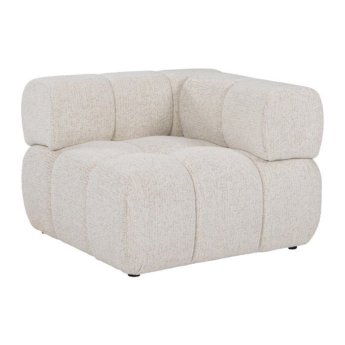 Fauteuil dangle en tissu chiné beige FACIVIL