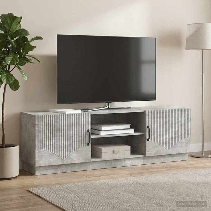 vidaXL Meuble TV Gris béton 150 x 31 x 47 cm Bois dingénierie 895378