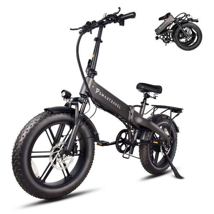Vélo électrique Pliable – SMARTRAVEL M6- Roues 20 – 250W 48V 15Ah – Jusqu’à 130 km – Freins hydrauliques – 7 vitesses - Gris