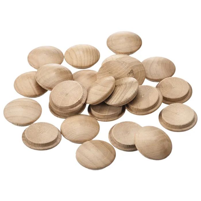 25 Bouchon bouton bois hêtre 35x30mm couvre-trous vis décoratif pour escalier chaise meuble .