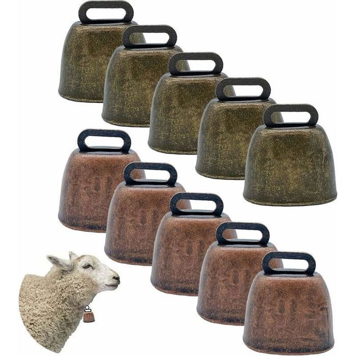 10PCS Vache Cheval Mouton Pâturage Cuivre Cloche de Vache Mouton Vache Cloches Clochette Vintage Bronze Cloche en Bronze pour Port