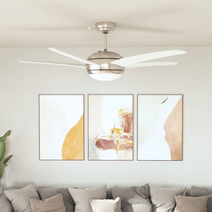 Ventilateur de Plafond Orné - vidaXL - MDF - blanc - 128 cm@own60v