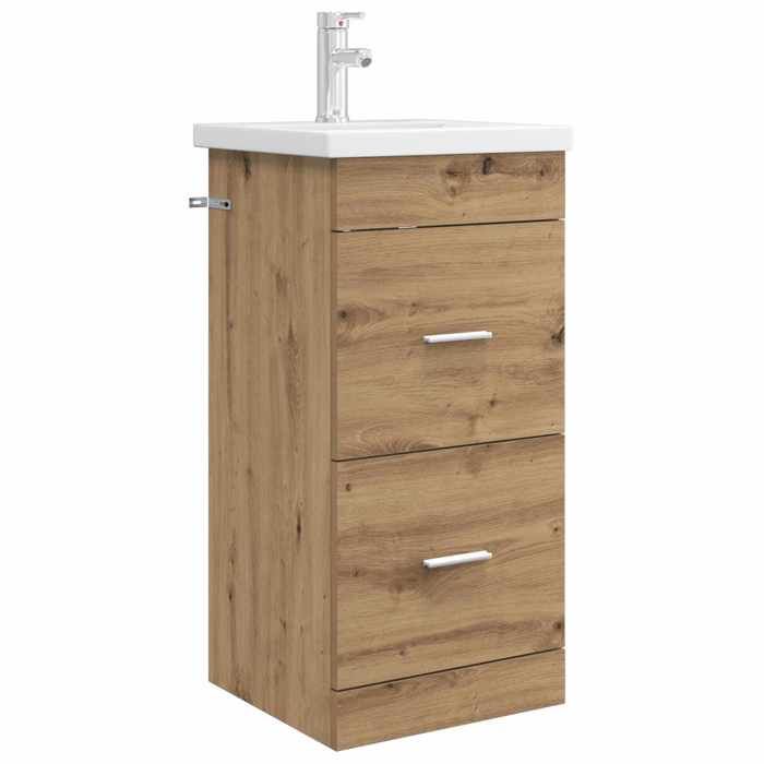 Meuble vasque - Meuble de salle de bain avec évier - vidaXL - bois dingénierie - chêne artisanal - 42 x 40 x 845 cm - 2 tiroirs 71