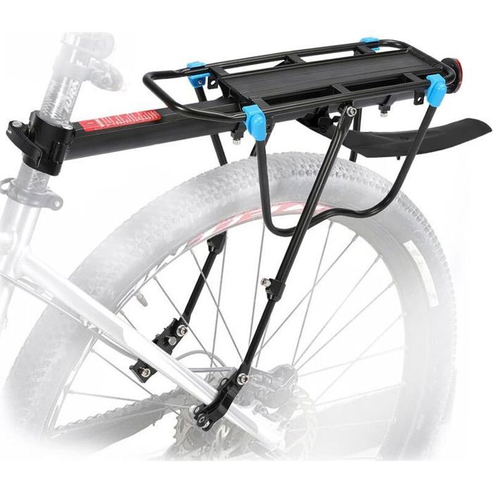 Porte Bagage Vélo Arrière avec Capacité 50KG Réglable Porte-Bagages Velo VTT Transporteur Tige de Selle avec Réflecteur Ail
