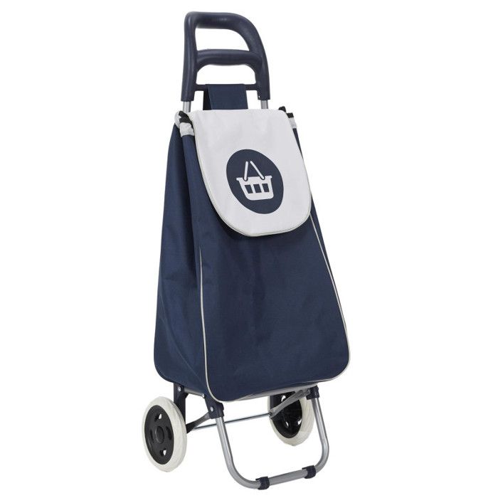 Bleu L 34 cm x H 96 cm AC-D/éco Chariot de Course Motif Pictogramme Panier 2 Roues
