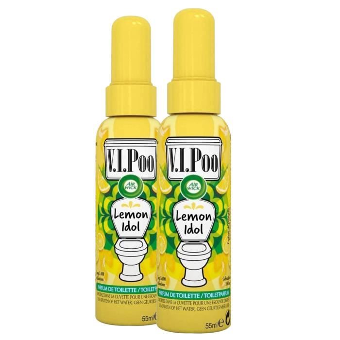 Air Wick Desodorisant WC Spray V.I.Poo Anti Odeur Parfum Lemon Idol 55 ml, Lot de 2