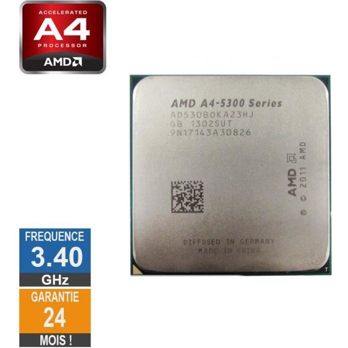  Processeur PC Processeur AMD A4 Series A4-5300B 3.40GHz AD530BOKA23HJ FM2 1Mo pas cher