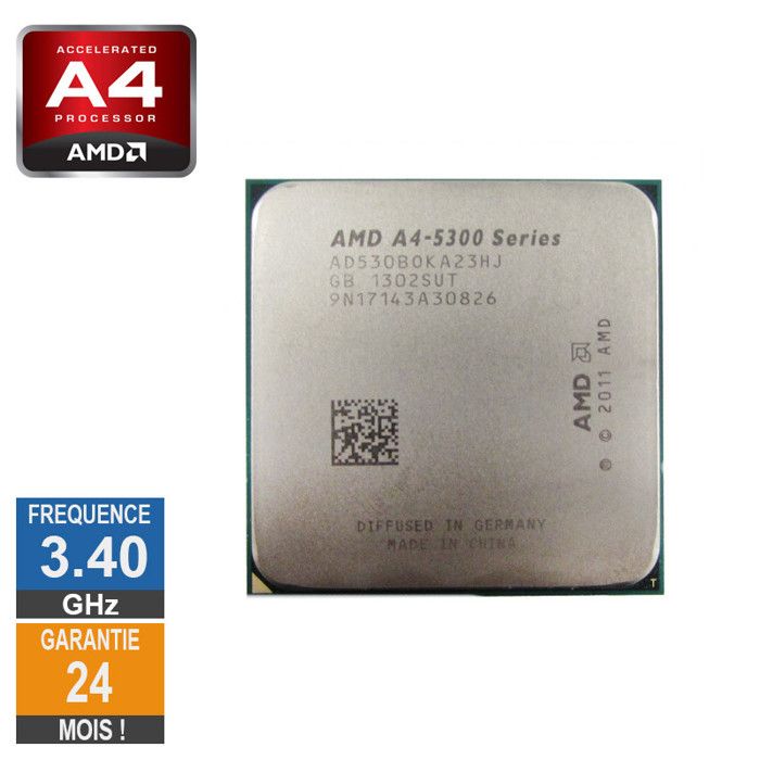Processeur AMD A4 Series A4-5300B 3.40GHz AD530BOKA23HJ FM2 1Mo - Amd