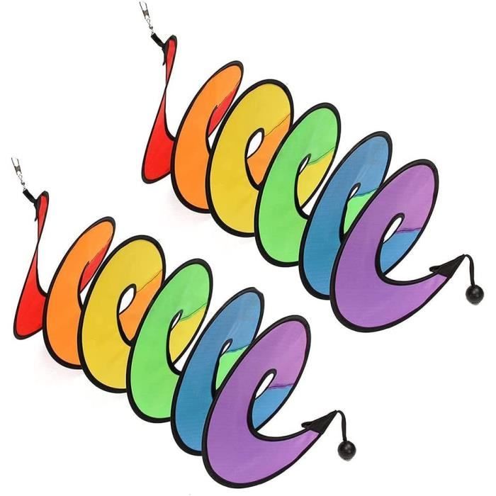 3 Pièces Girouette Spirale Colorée - Moulin à Vent Jardin Extérieur Rotatif Vibrant
