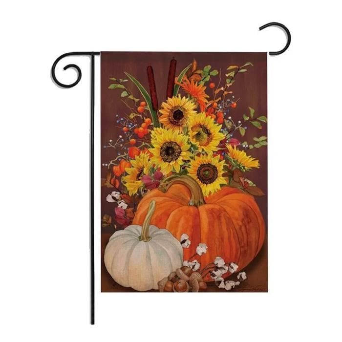 2 Morceaux De Drapeaux De Jardin D'Halloween,Drapeaux De Jardin Happy