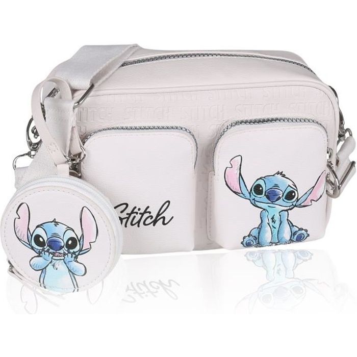 DISNEY Stitch Ecru Sac a main pochette sur bandouliere reglable 22x14x8cm Cdiscount Bagagerie Maroquinerie