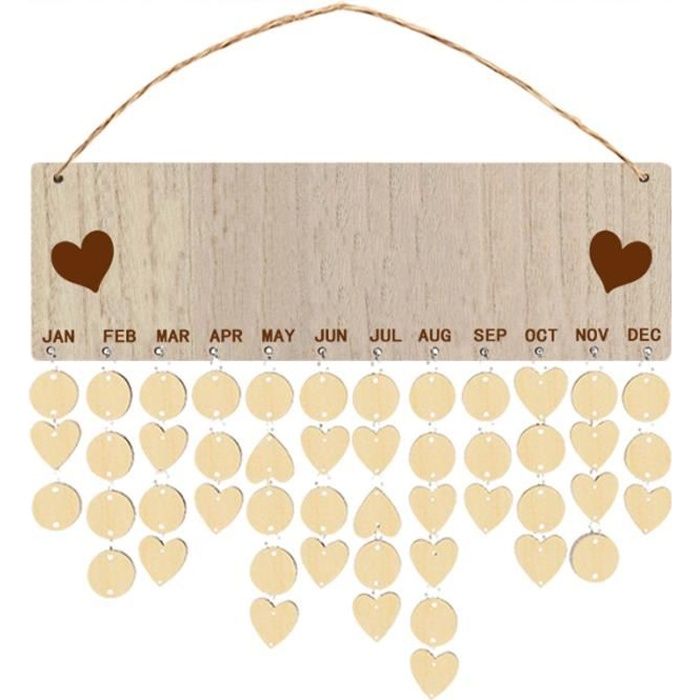 Calendrier Anniversaire En Bois Cdiscount