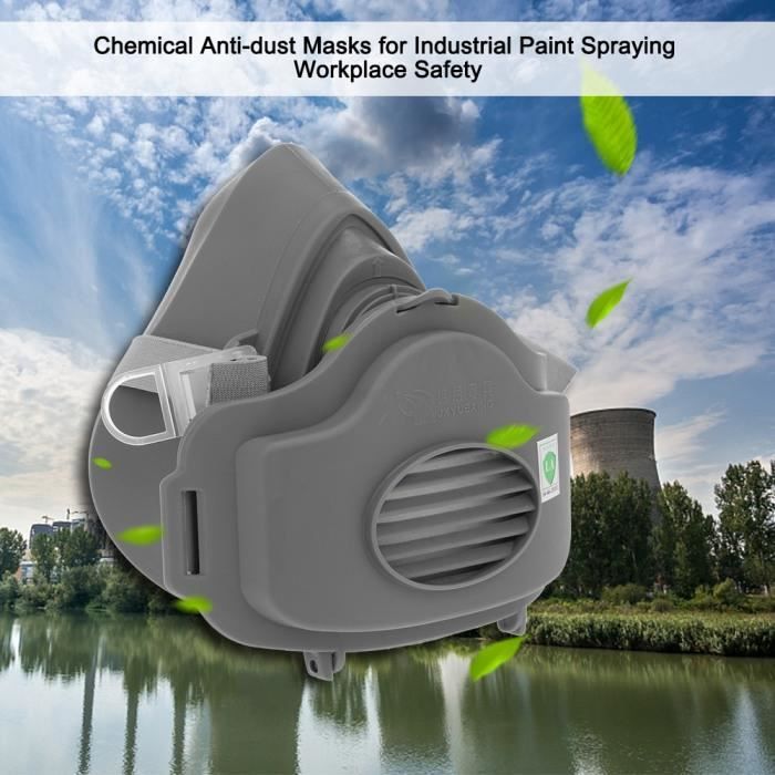 Masque Respiratoire Anti-Poussière Et Gaz Chimiques - Avec Filtre Charbon Actif, Protection Industrielle
