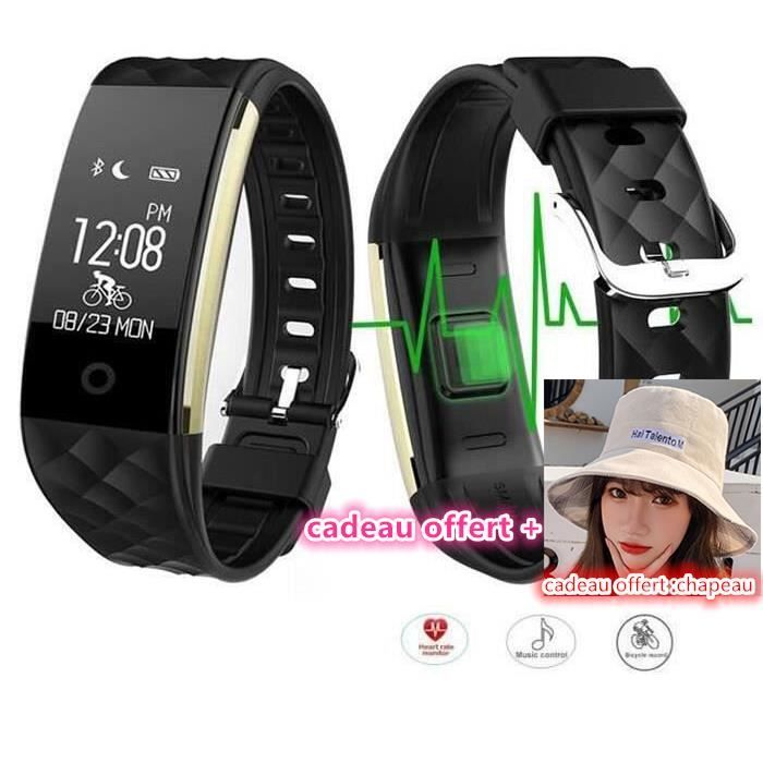 Fitness Tracker SR2 dActivité Cardio Smart Bracelet Connecté Sport Fitness Cardio Etanche IP67 Blueto- cadeau offert chapeau