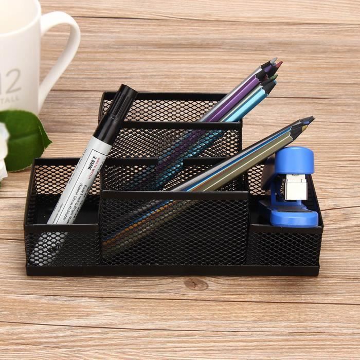 Bleu Nyyi Porte-stylo en M/étal Organiseur de Bureau Style de Grille