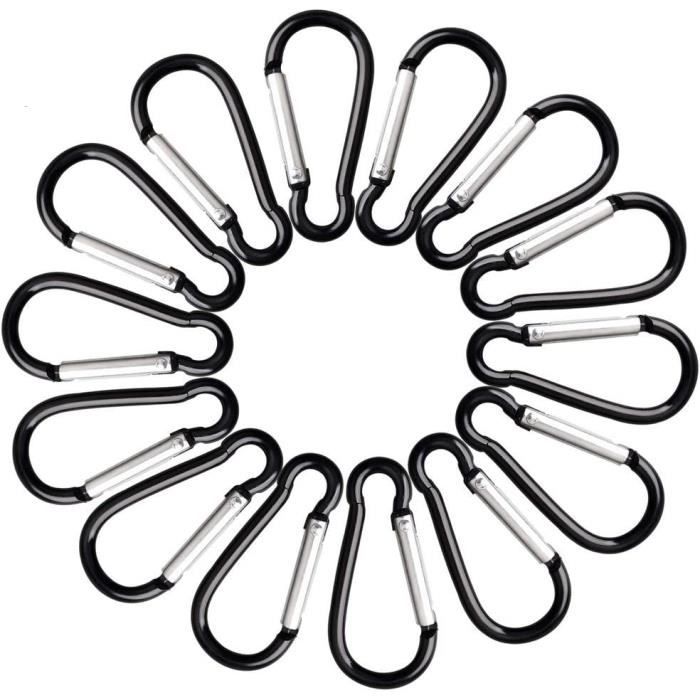 Lot 10 Mousquetons Aluminium Forme D – Non Bloquants – Camping Et Clés
