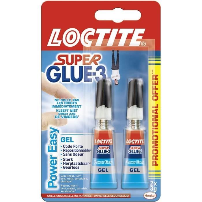 Super Glue3 Power Easy, colle transparente & puissante, colle forte formule gel sans odeur ne