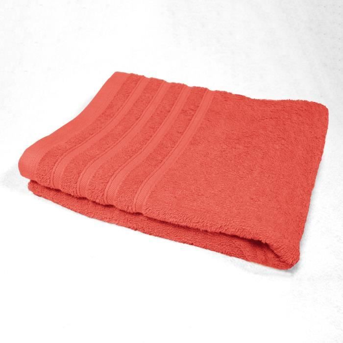 Draps de Douche 70x140 nid dabeille Corail