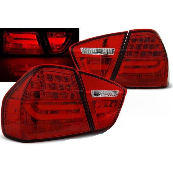 Paire de feux arriere BMW serie 3 E90 Berline 05-08 LED BAR rouge-27335733