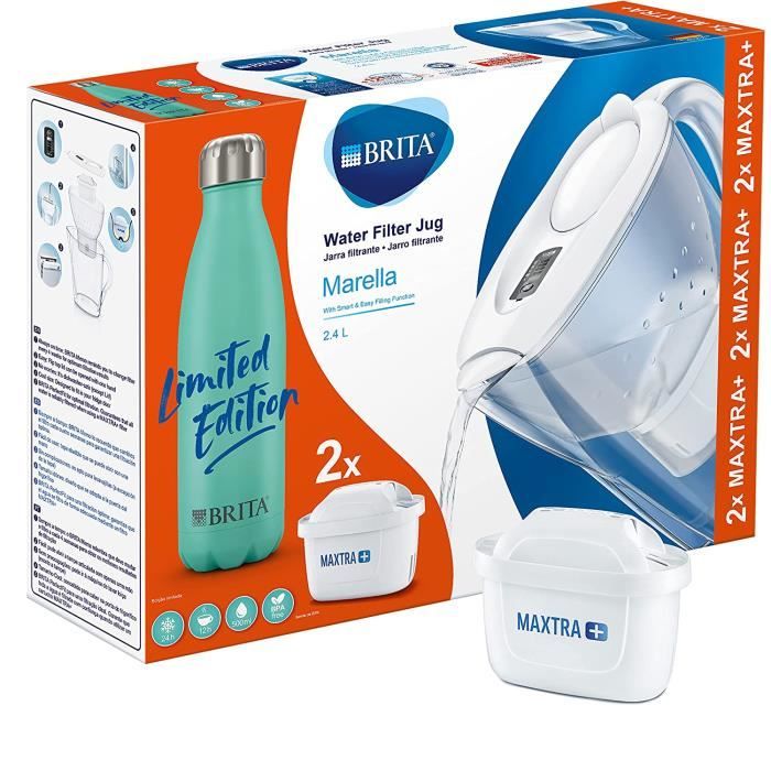 Bouteille filtrante BRITA Vital - Bleu clair - Filtre le chlore - Les