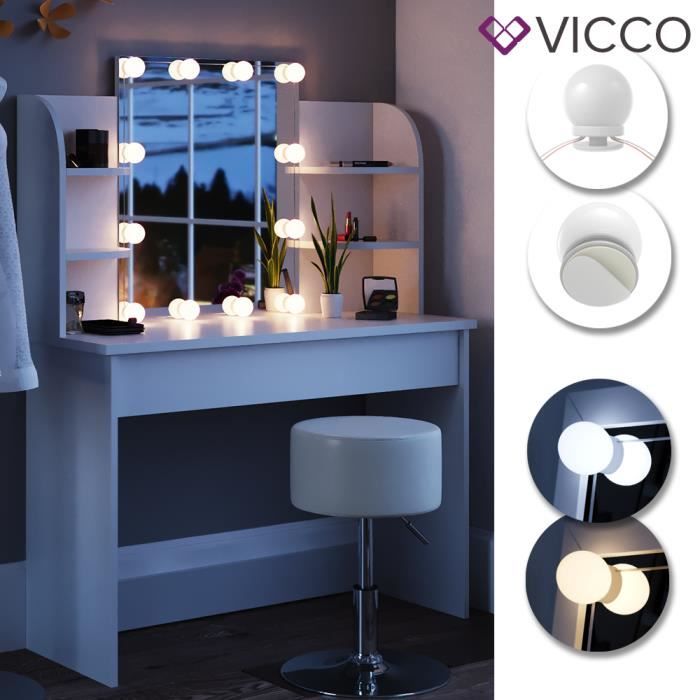 Vicco Guirlande de 10 ampoules LED légère pour coiffeuse hollywoodienne -  Cdiscount Maison