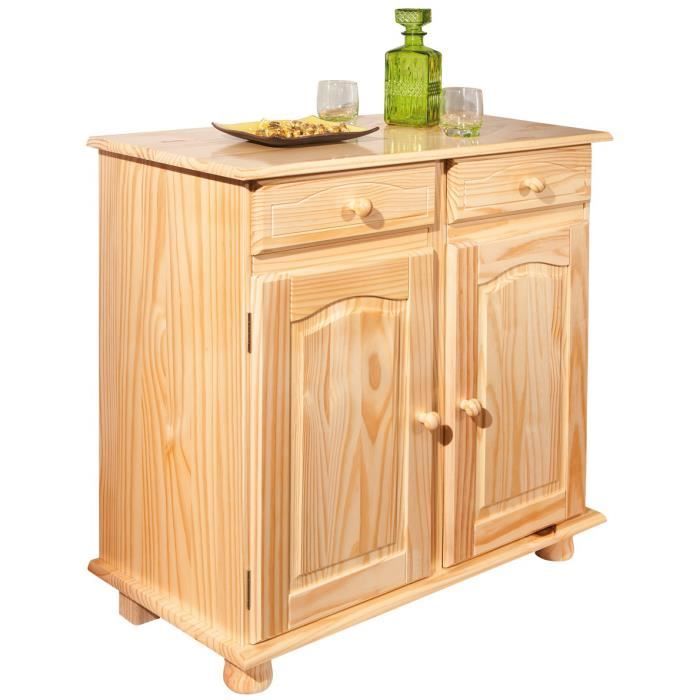 Meuble de rangement rustique en bois massif  Cdiscount Maison