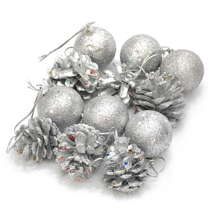Yorbay Boules De Noel Set Pour Sapin De Noel Dans Differentes Couleurs Argent Objets De Decoration Noel