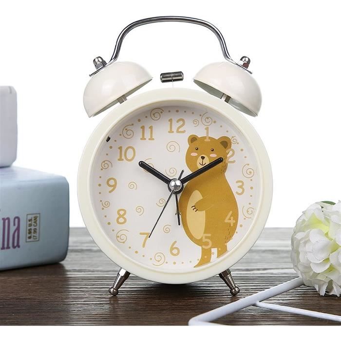 Ertisa Réveil, Mini Taille de Chevet Cloche Réveil Silencieux Non Ticking Travel Réveil Minuterie avec veilleuse, Horloge à Quartz légère Horloge Classique pour garçons/Filles, alimenté par Batterie Ertisa Réveil, Mini Taille de Chevet Cloche Réveil Silencieux Non Ticking Travel Réveil Minuterie avec veilleuse, Horloge à Quartz légère Horloge Classique pour garçons/Filles, alimenté par Batterie