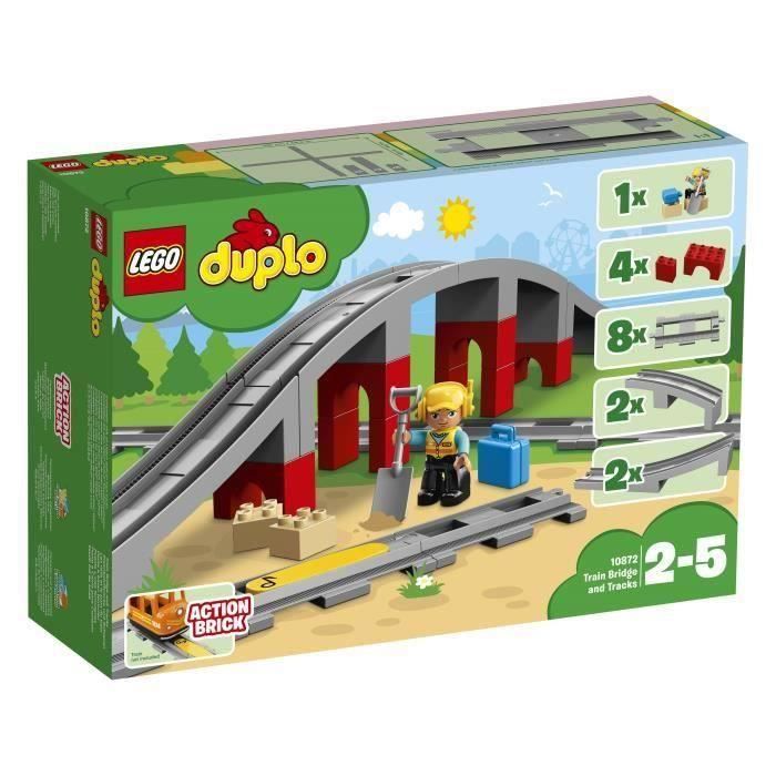 LEGO® DUPLO® 10872 Les rails et le pont du train - Ville - Jeu de construction