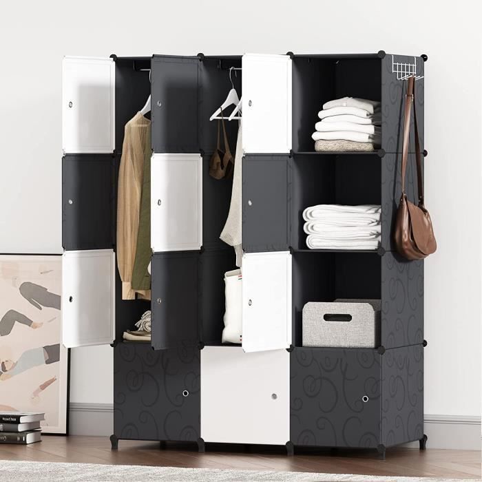 TOUR DE RANGEMENT Armoire,Penderie Vetement,Étagères de Rangement