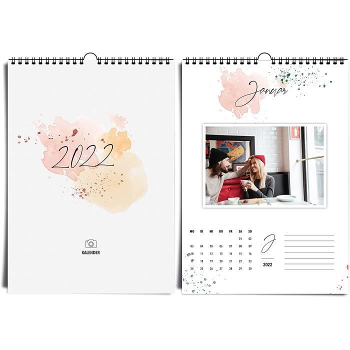 - Format A5 Élégant calendrier de bricolage et calendrier annuel moderne dans des couleurs douces À personnaliser et à offrir heaven+paper Petit calendrier photo 2022 allemand 