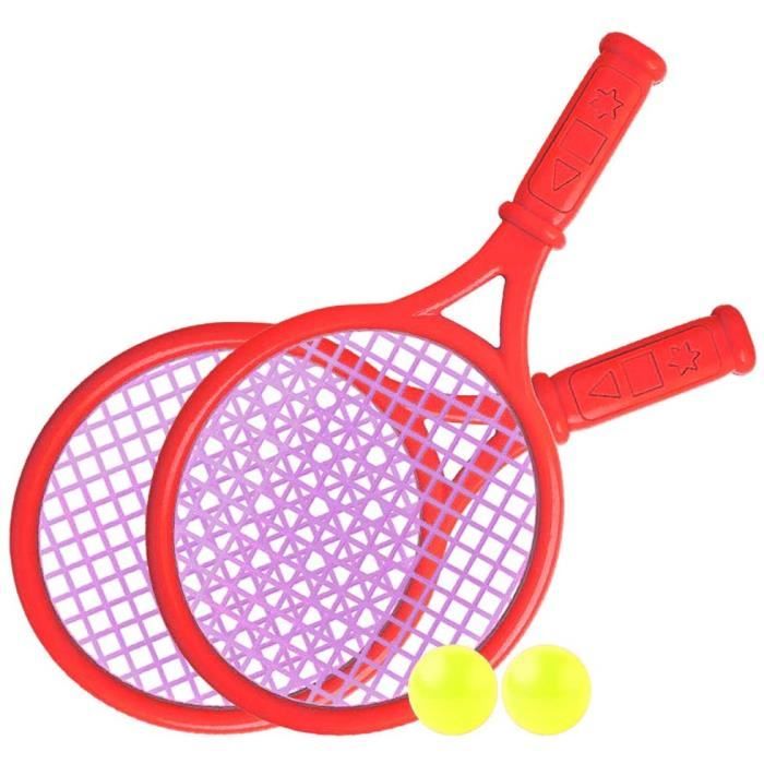 Set 2 En 1 Raquettes Pour Enfants – Tennis/Badminton – 2 Balles + 6 Volants – Léger 142g, 43cm