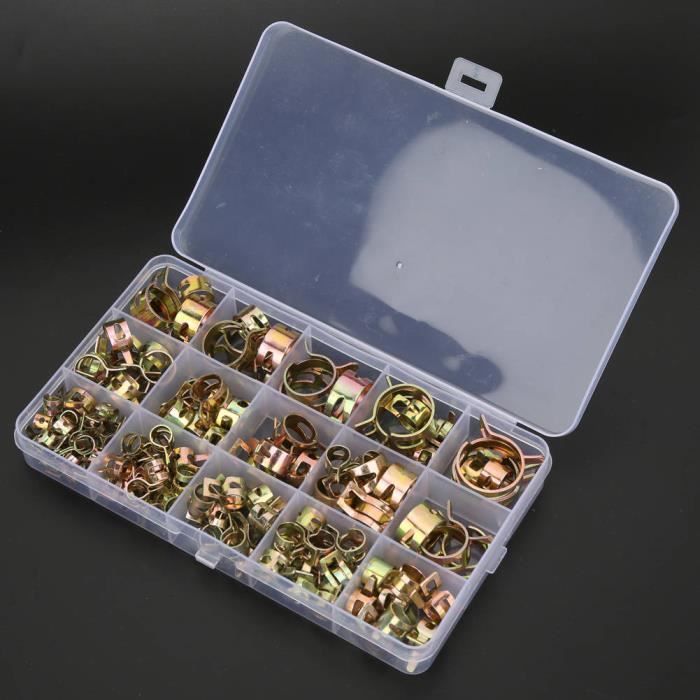 Colliers De Serrage Ressort, 5 Tailles, Fixation Tuyaux, Lot 75 Pièces