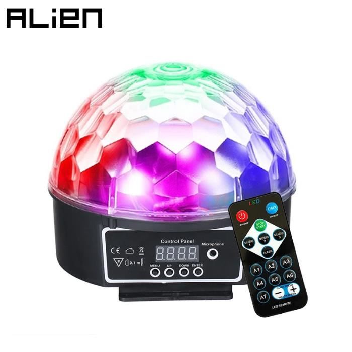 Boule à Facettes LED 6 Couleurs - 18W, Avec Télécommande, Pour Fête, Disco, Maison - 6