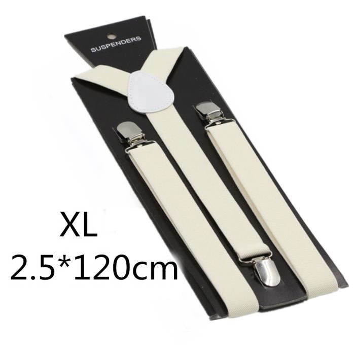 Bretelles Élastiques à Clip Homme 5,1 Cm CTM - Style X-Back Cuir