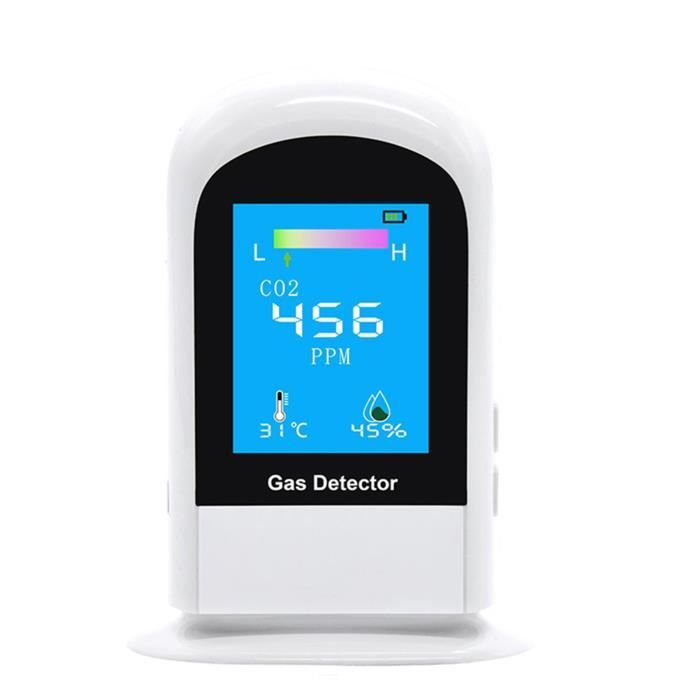 Compteur de température et d'humidité Moniteur de CO2 Compteur de CO2 avec écran LCD 0 ~ 5000 ppm Moniteur de qualité de l'air intérieur détecteur de dioxyde de Carbone 3 en 1 