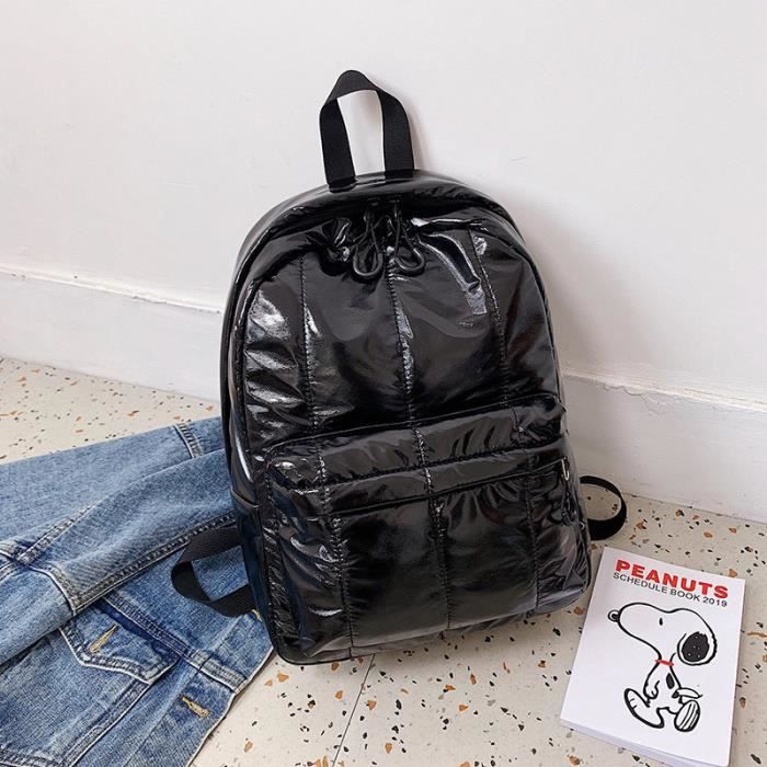 Sacs a dos noirs Sac a dos en duvet pour femmes grande capacite a bandouliere a la mode pour filles sacs Cdiscount Bagagerie Maroquinerie